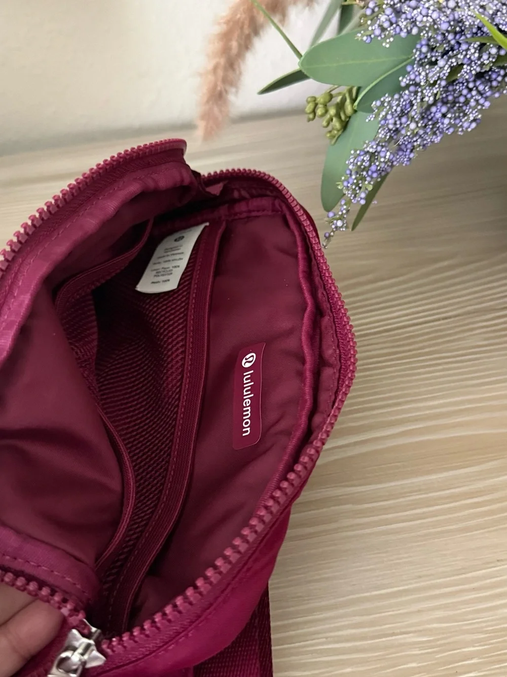 lululemon athletica maroon belt bag NWOT
